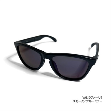 トリアセテート偏光グラス【UVカット/サングラス】(VALI(ヴァーリ)-スモーク／ブルーミラー)